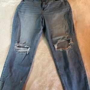 American Eagle Outfitters Blue Skinny Jeans with Distressed Style